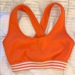 Orange Adidas sports bra